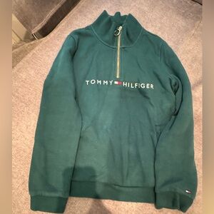 Tommy Hilfiger Teal Zip-Up Men's Sweater